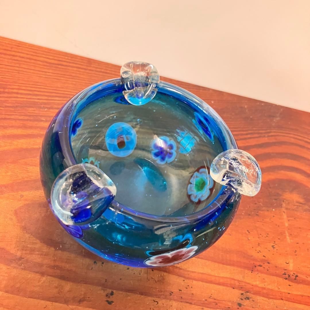 べネチアンガラス 灰皿 小皿 小物入れ オブジェ ミルフィオリ ガラス