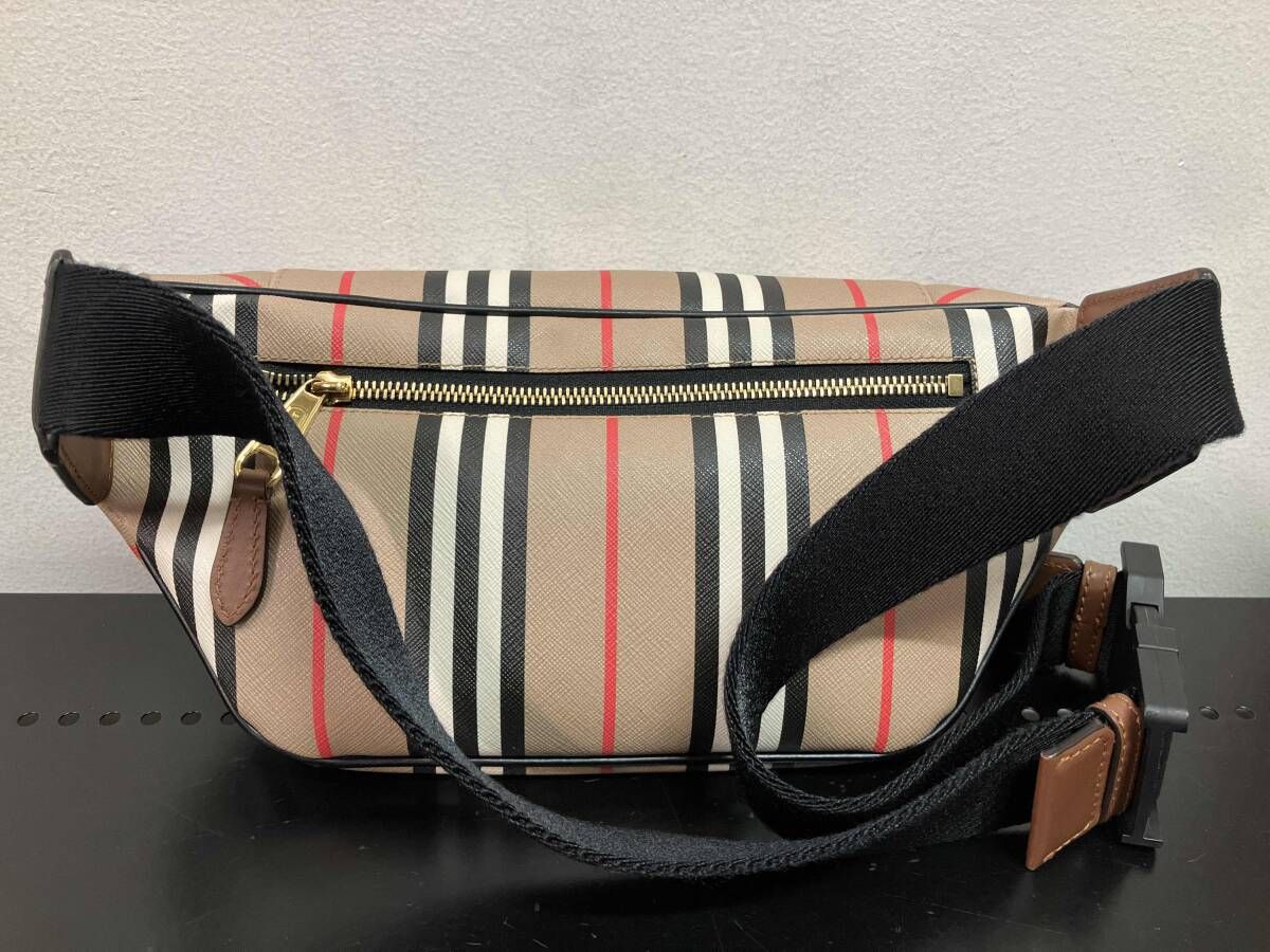 バーバリー ボディバッグ ウエストバッグ 8026838 アイコンストライプ ベージュ