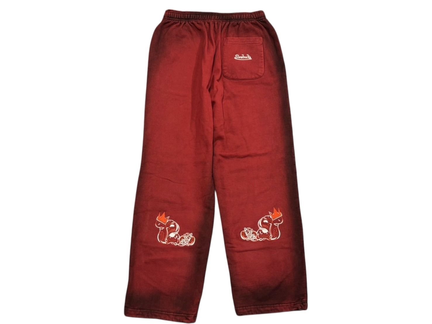 ♥ SLOW UCKS スローバックス スウェットパンツ サイズM レッド グラデーション 刺繍 4 b 009452