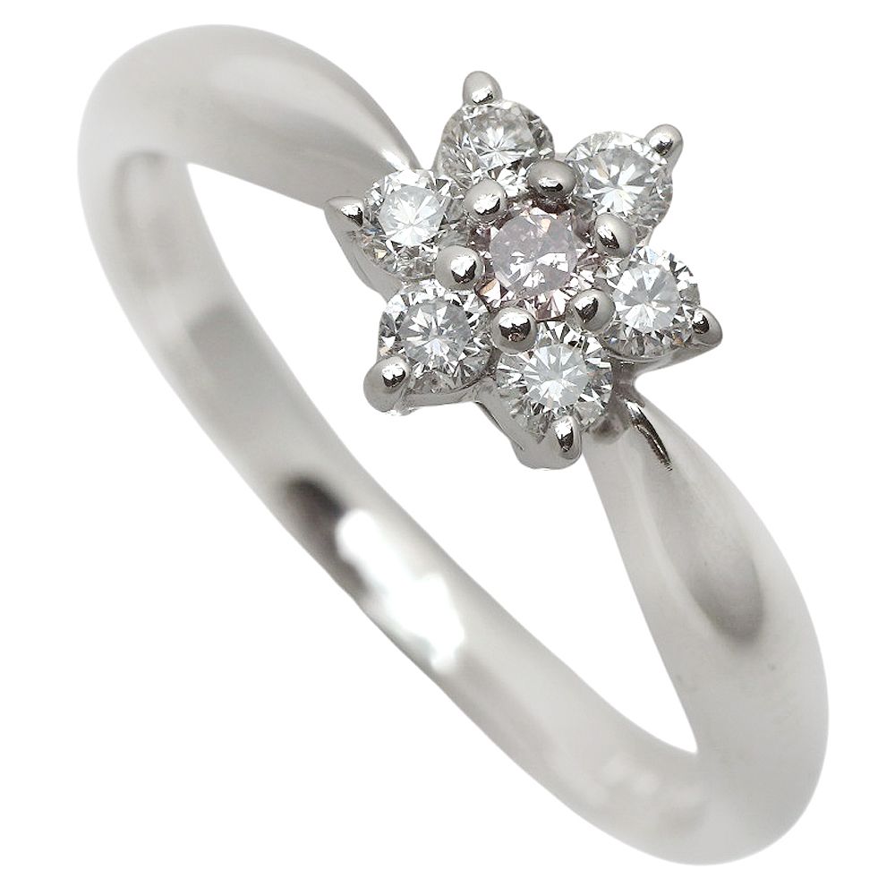 本物保証】 希少 レア 鑑付 新品同様 天然ピンクダイヤ フラワー