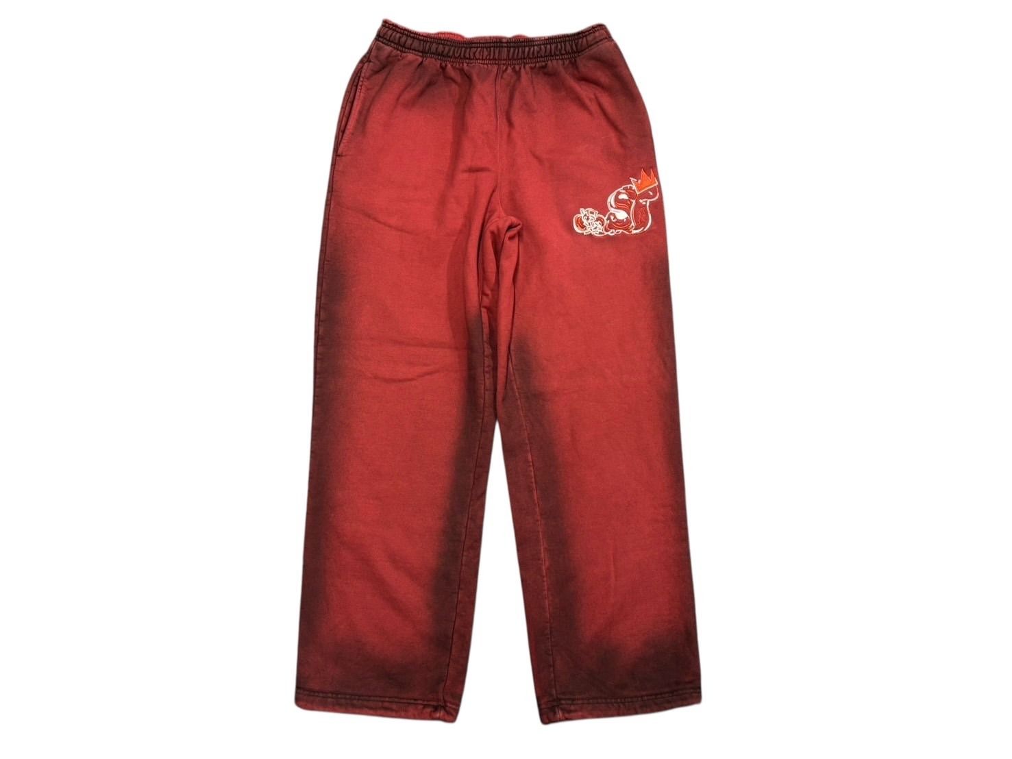 スローバックス スウェットパンツ サイズL レッド グラデーション 刺繍 4 b 009453