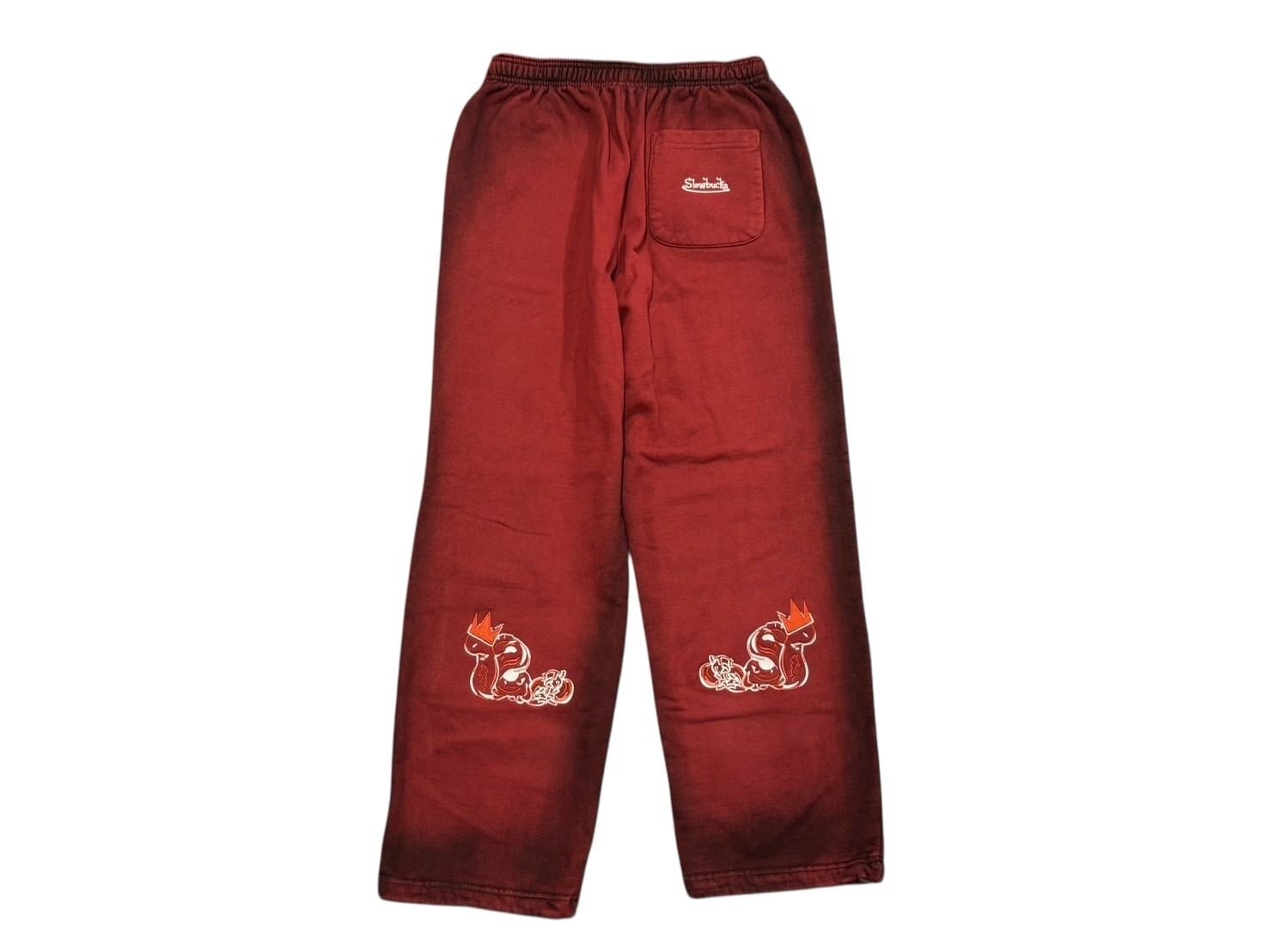 スローバックス スウェットパンツ サイズL レッド グラデーション 刺繍 4 b 009453