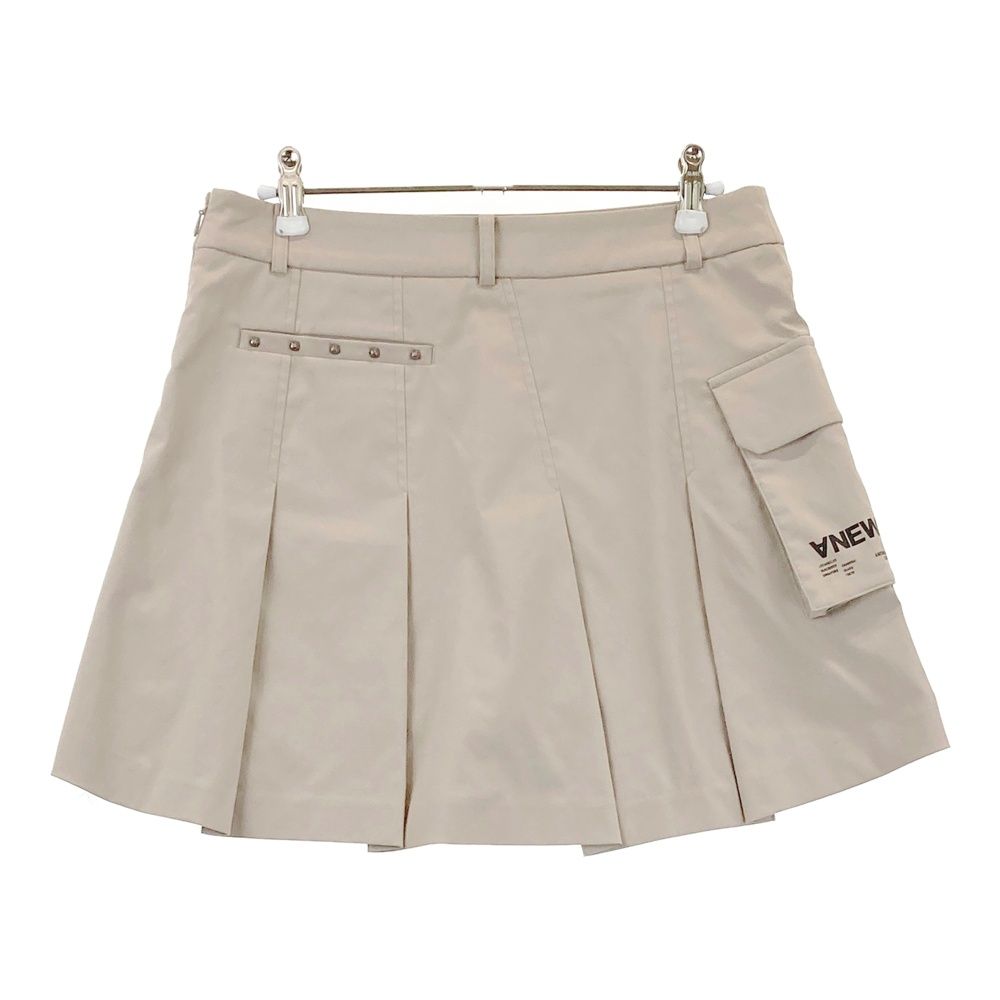 【新品】ANEW GOLF アニューゴルフ　スカート　レディース　M ベージュ サイズ：M ANEW GOLF アニューゴルフ インナー付 プリーツスカート