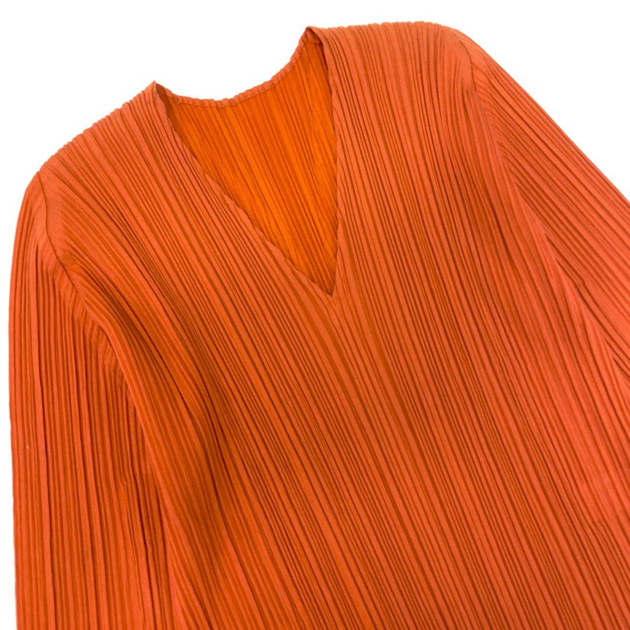 44k28 PLEATS PLEASE プリーツプリーズ 半袖カットソー Vネック 五分袖