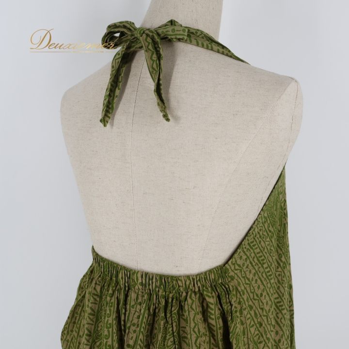 フラダンス 衣装 ワンピース ドレス カーキ系 ノアノア NOANOA