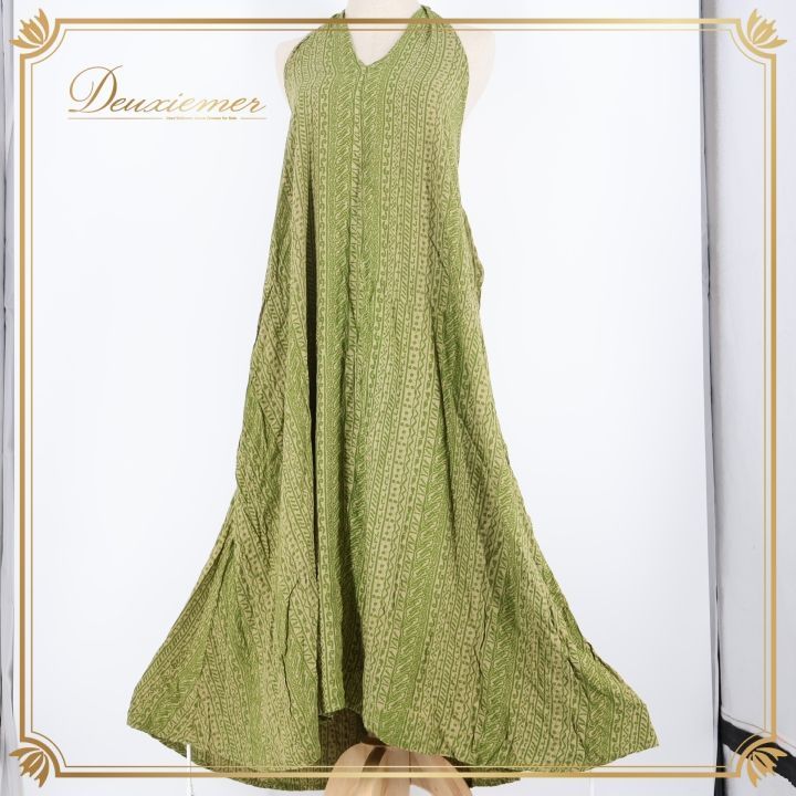 フラダンス 衣装 ワンピース ドレス カーキ系 ノアノア NOANOA