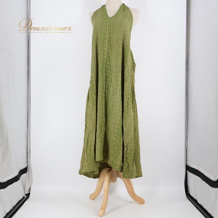 フラダンス 衣装 ワンピース ドレス カーキ系 ノアノア NOANOA