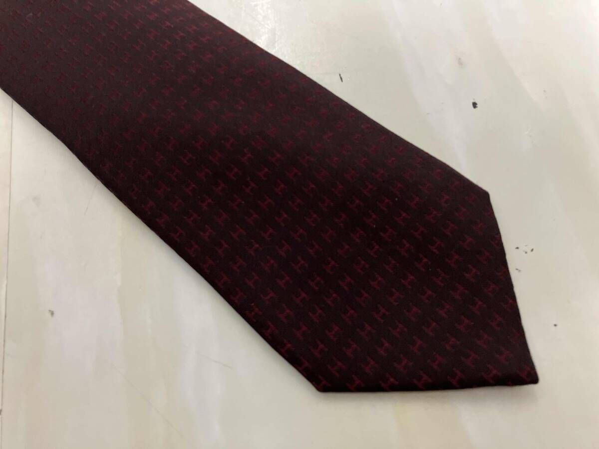 HERMES エルメス ネクタイ ファソネ H柄 シルク バイオレット - メルカリ