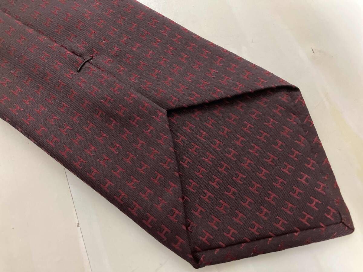 HERMES エルメス ネクタイ ファソネ H柄 シルク バイオレット - メルカリ