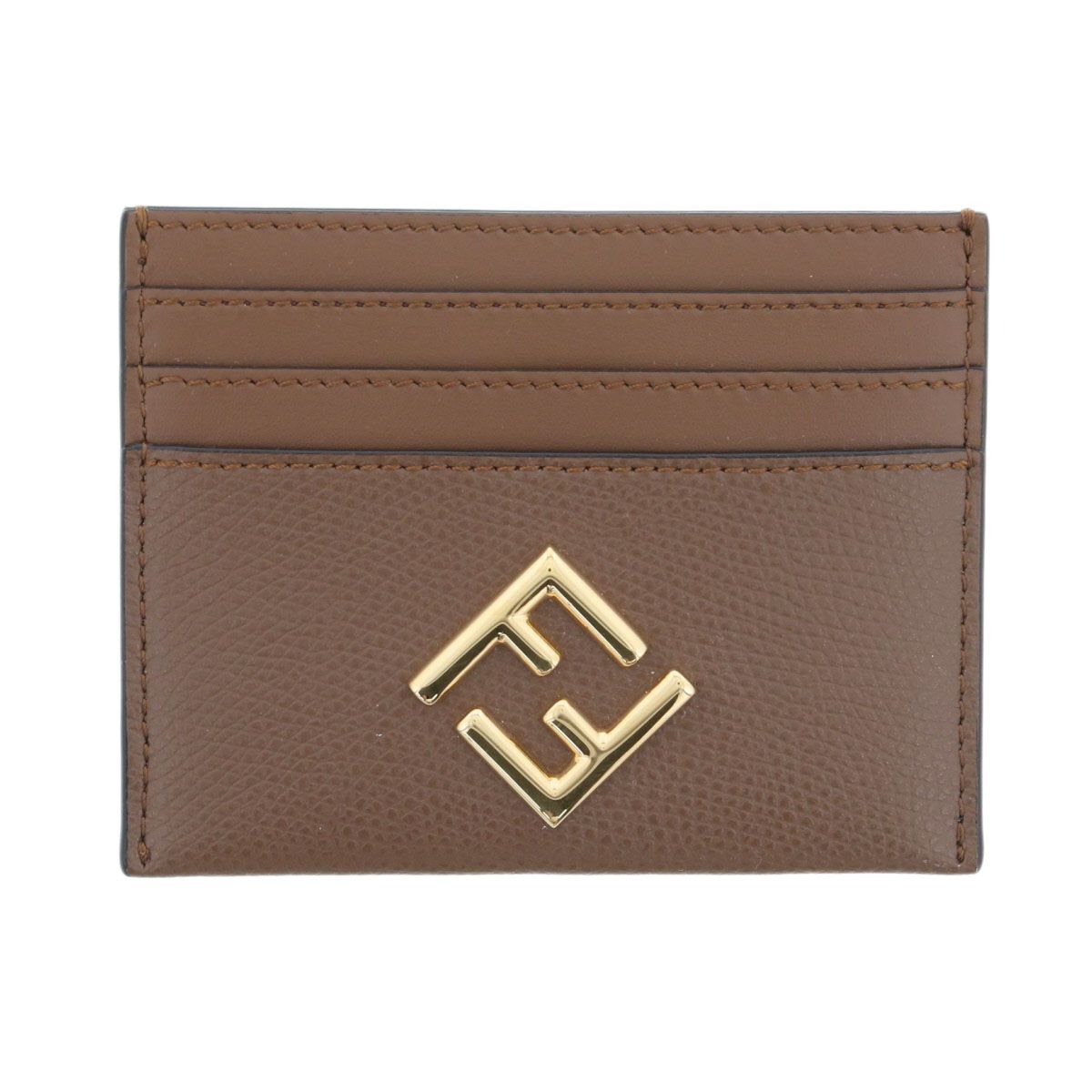 FENDI フェンディ FFダイヤモンド カードケース 8 M 0445 レディース レザー ブラウン