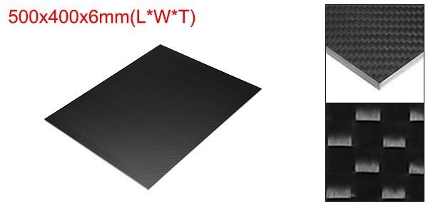 uxcell のカーボンファイバーシート 500 x 400 6 mm マ ット仕上げ パルトルーデッド 斜めカーボンファイバーボード プレ ーンウィーブ パネルシート カイト RC 飛行機