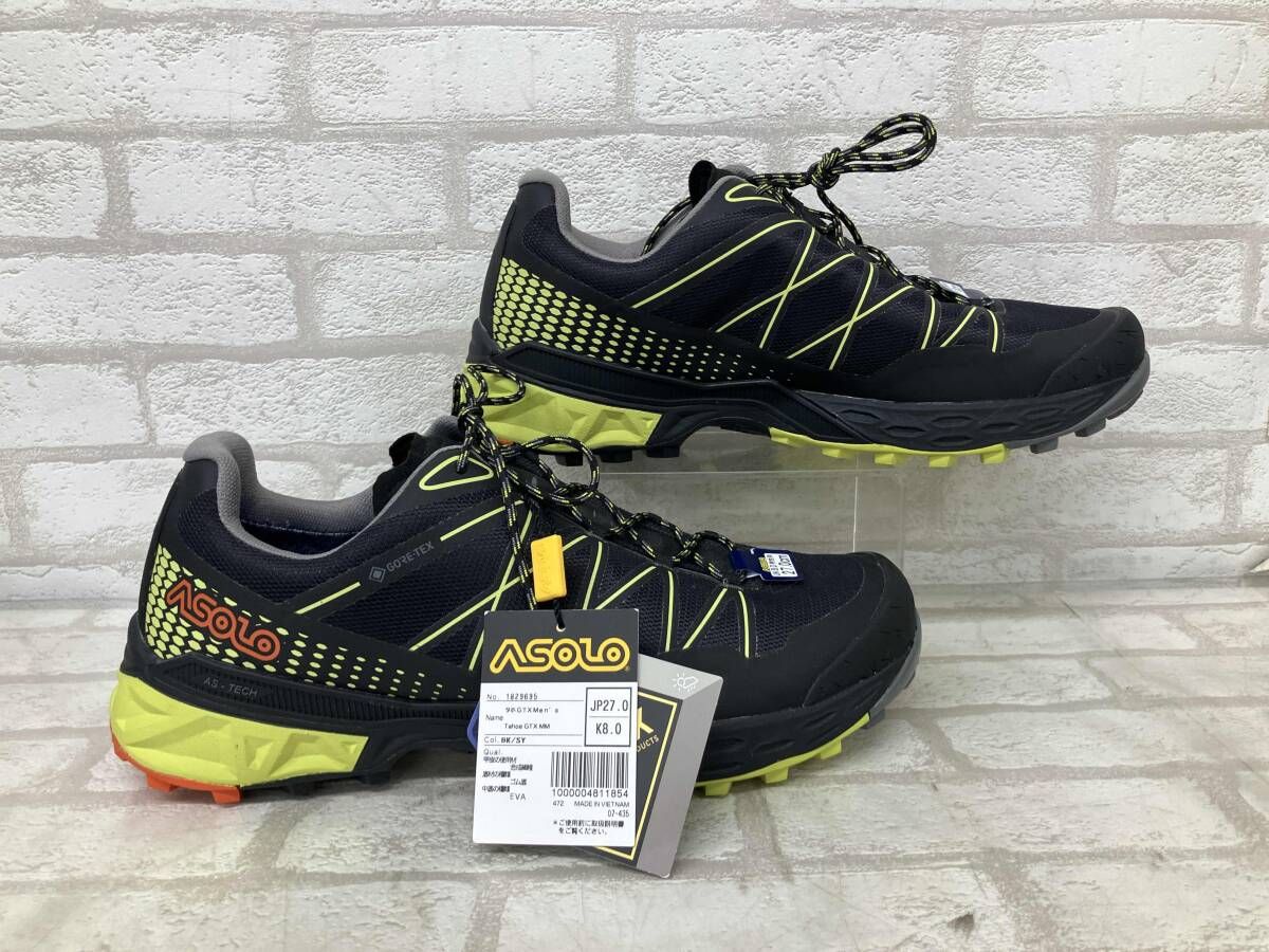 asolo タホ GTX 1829695 アソロ ローカットブーツ メンズ ブラック サルファーイエロー size 27 cm アウトドア