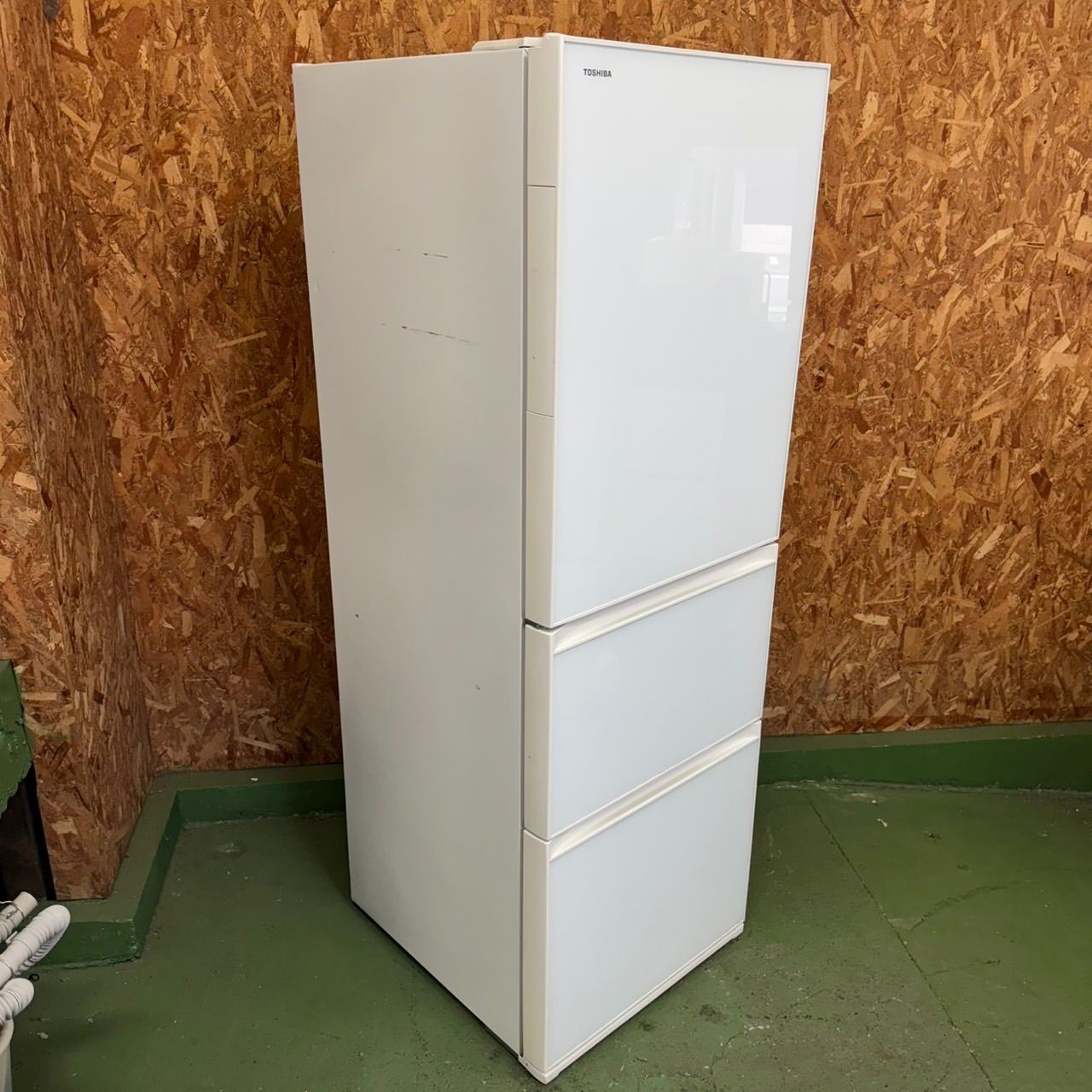 313 TOSHIBA 大型冷蔵庫 363L 300L強 小型 左開き ガラスパネル 自動