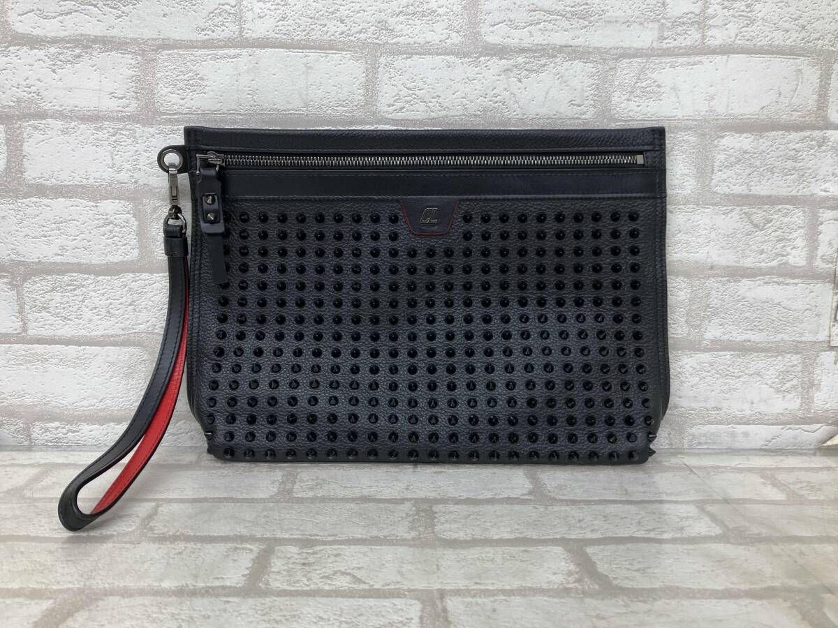 Christian Louboutin クリスチャン ルブタン セカンドバッグ メンズ ブラック スパイクスタッズ インポート