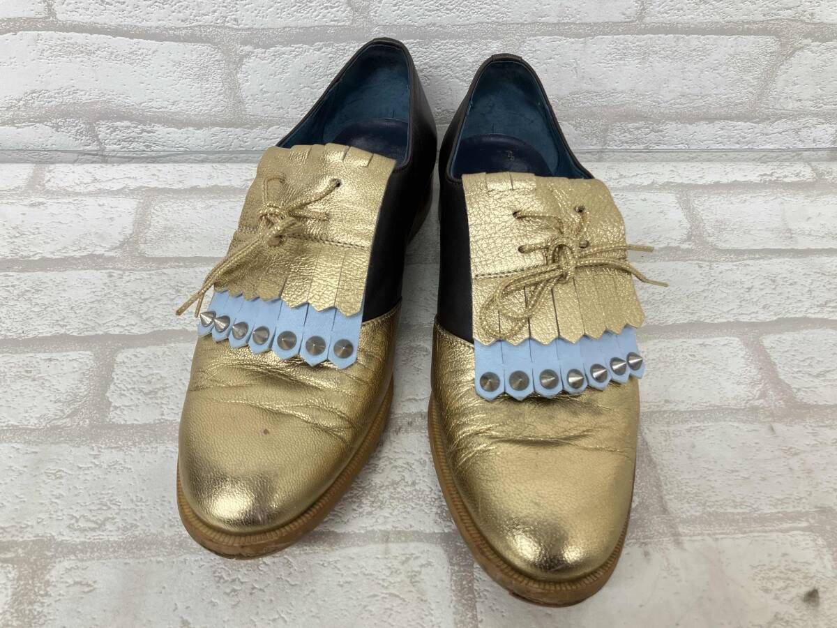 MUS - ROEW ローファー ゴールド フリンジ スタッズ レディース サイズ37