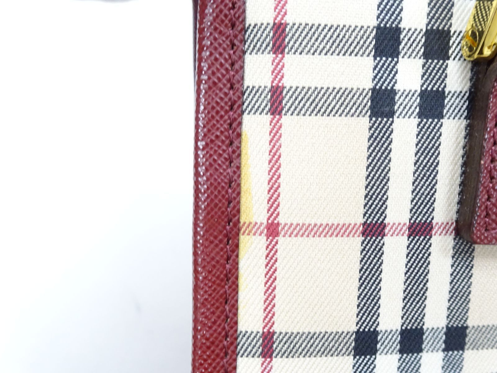 BURBERRY バーバリー ノバチェック ベージュ ボルドー トートバッグ