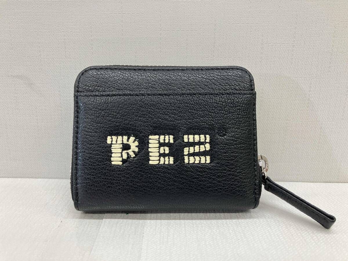 通年 ear PAPILLONNER イアパピヨネ PEZ perche earコラボ ジャ 折り財布 ウォレット ミニウォレット レザー財布 山羊革 ブラック