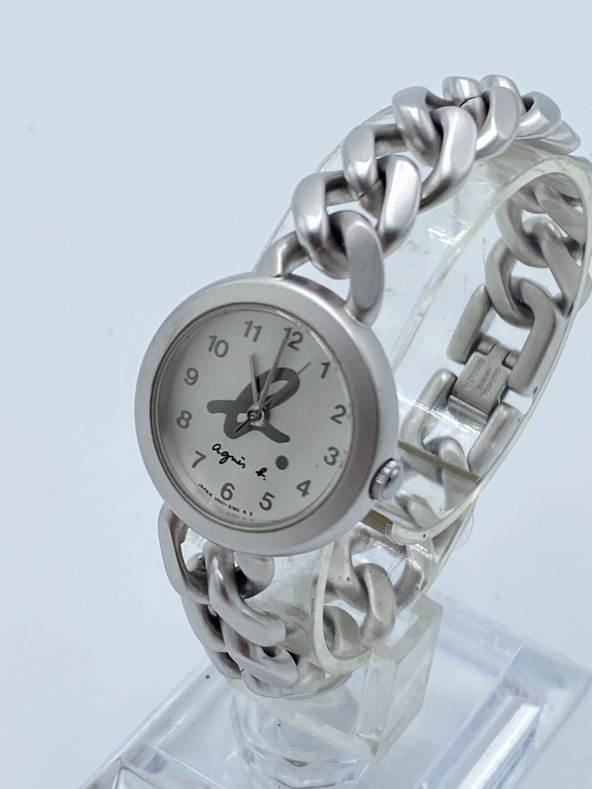 アニエスベー ラウンド レディース シルバー ブレスレット ロゴ文字盤 V 401-0850 時計 agnes b クォーツ