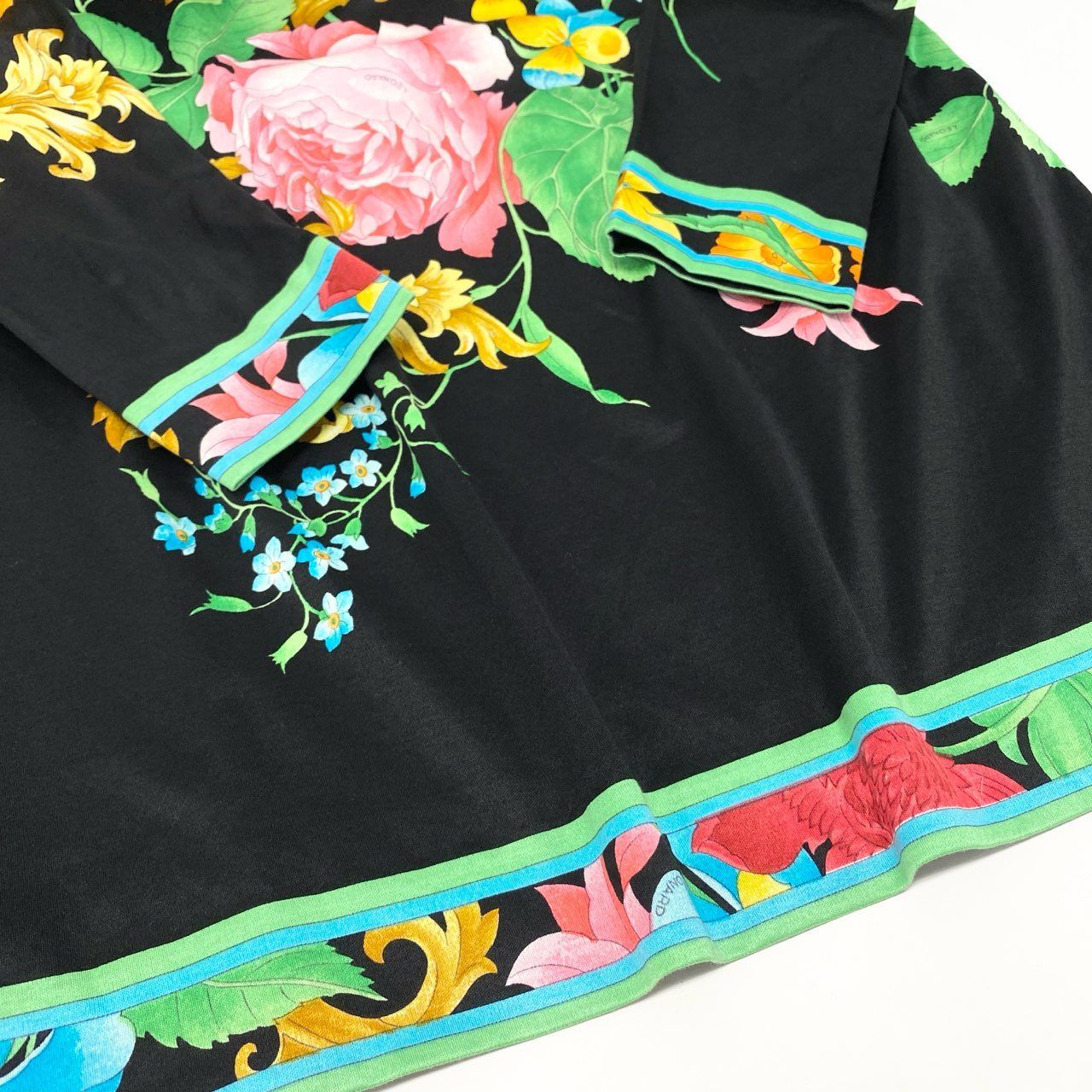 11k28 《美品》 LEONARD レオナール 長袖ワンピース ロングワンピース