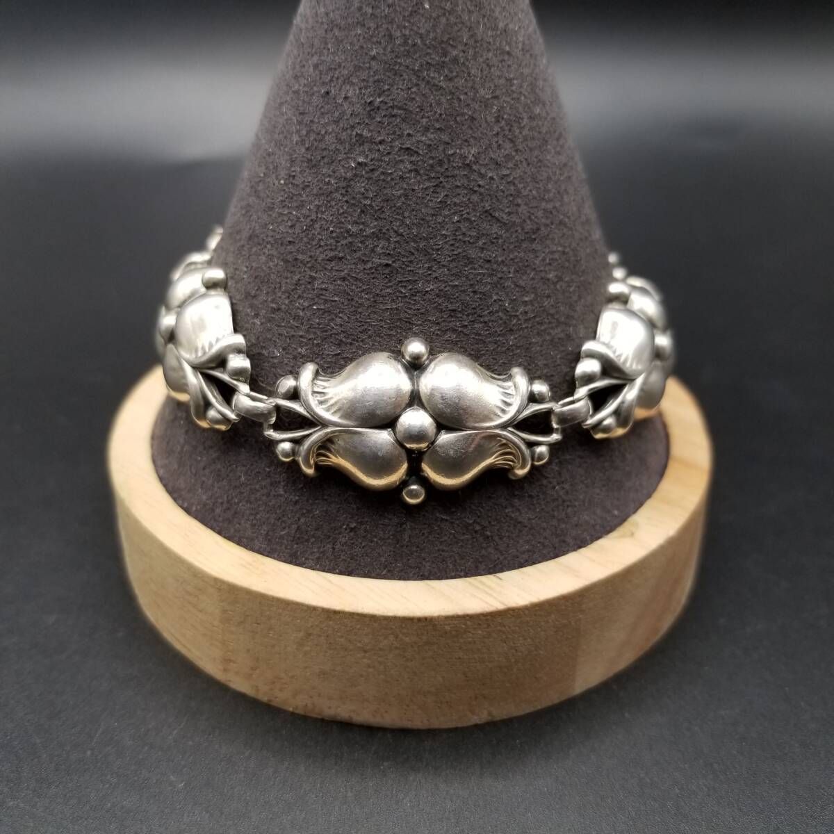 アールヌーヴォー フローラルチェーン 925 シルバー ヴィンテージ