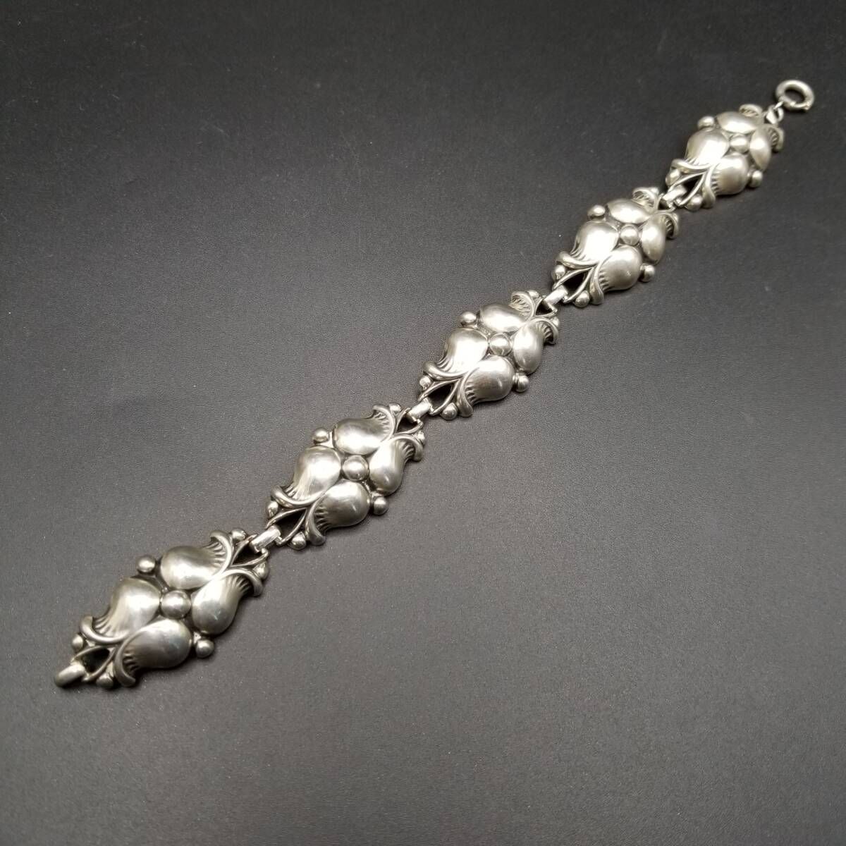 アールヌーヴォー フローラルチェーン 925 シルバー ヴィンテージ