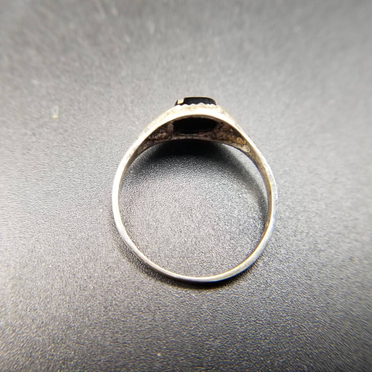 オニキス レクタングル スラッシュライン 925シルバー ヴィンテージ