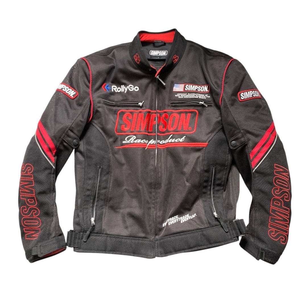 【再々出品】美品！SIMPSON バイク用ジャケット USED】シンプソン SIMPSON バイクジャケット Lサイズ 肩/背中/肘に
