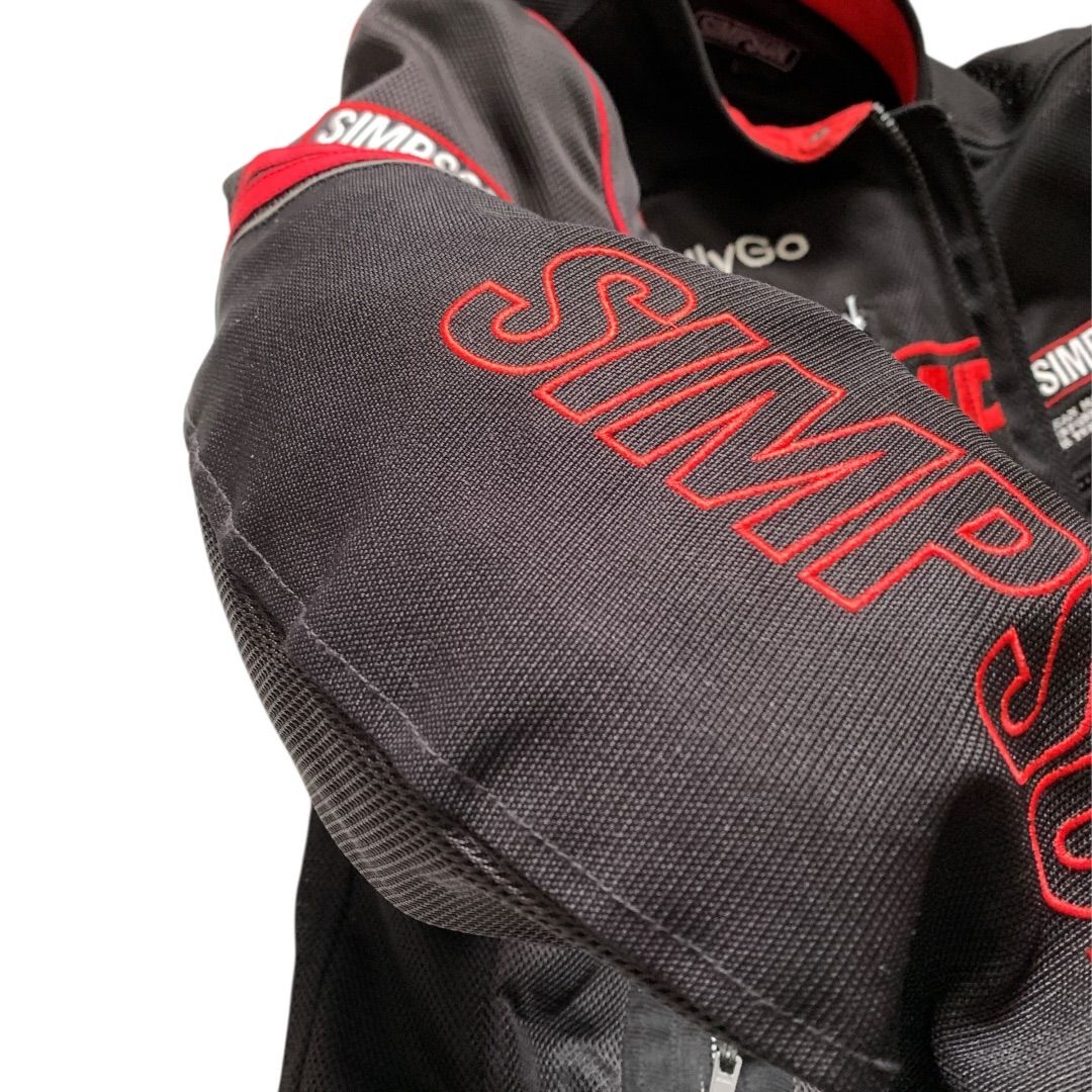 SIMPSON 2WAY プロテクター 肩 肘 背中 ライナー付き バイク USED】シンプソン SIMPSON バイクジャケット Lサイズ 肩/背中/肘に