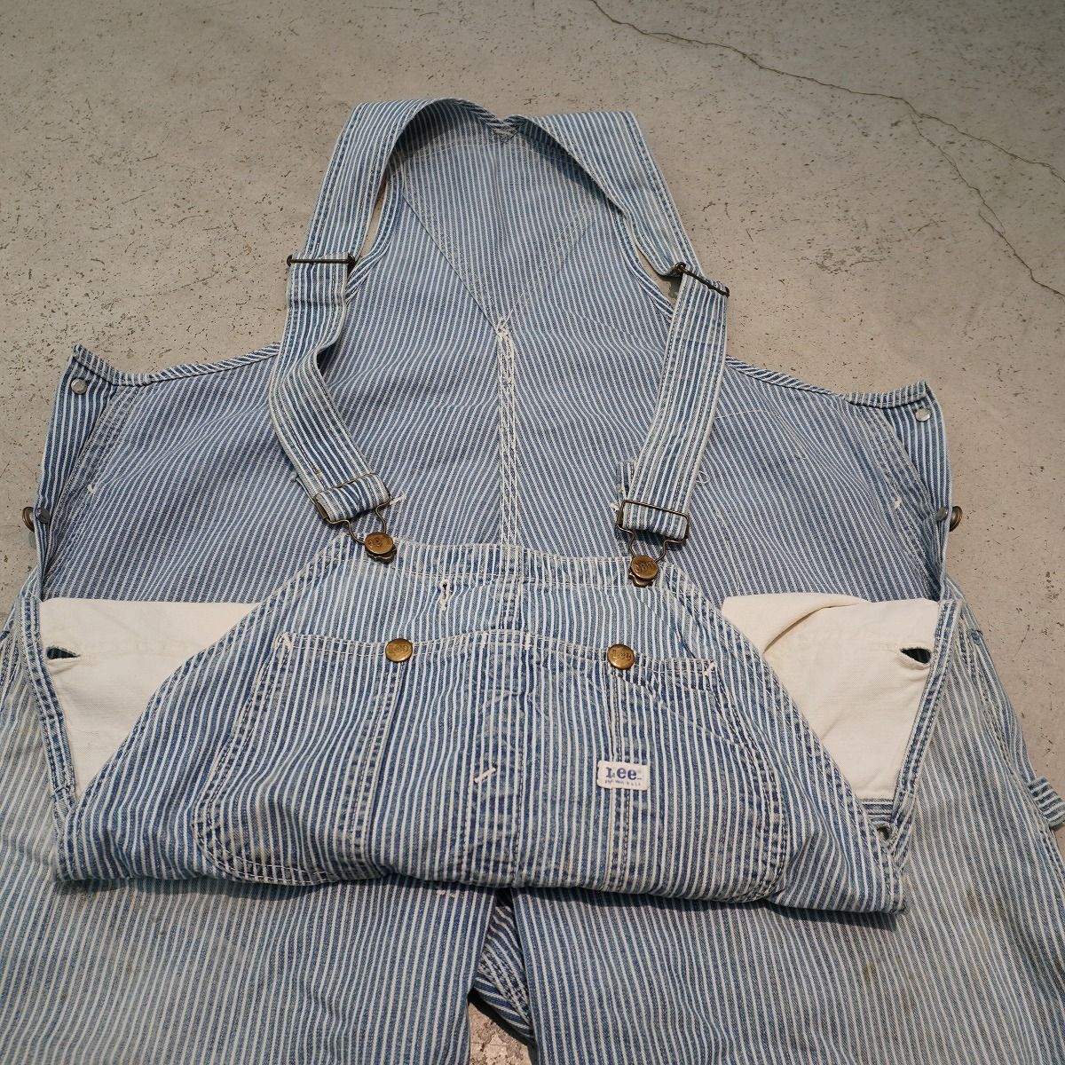 希少 70S USA製 Lee リー ヒッコリー ストライプ オーバーオール