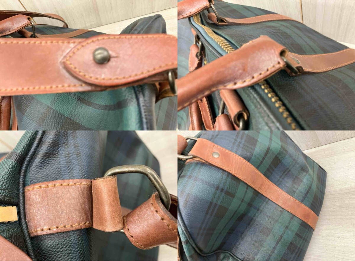 POLO RALPH LAUREN ボストンバッグ チェック柄 レザー 現状品 - メルカリ