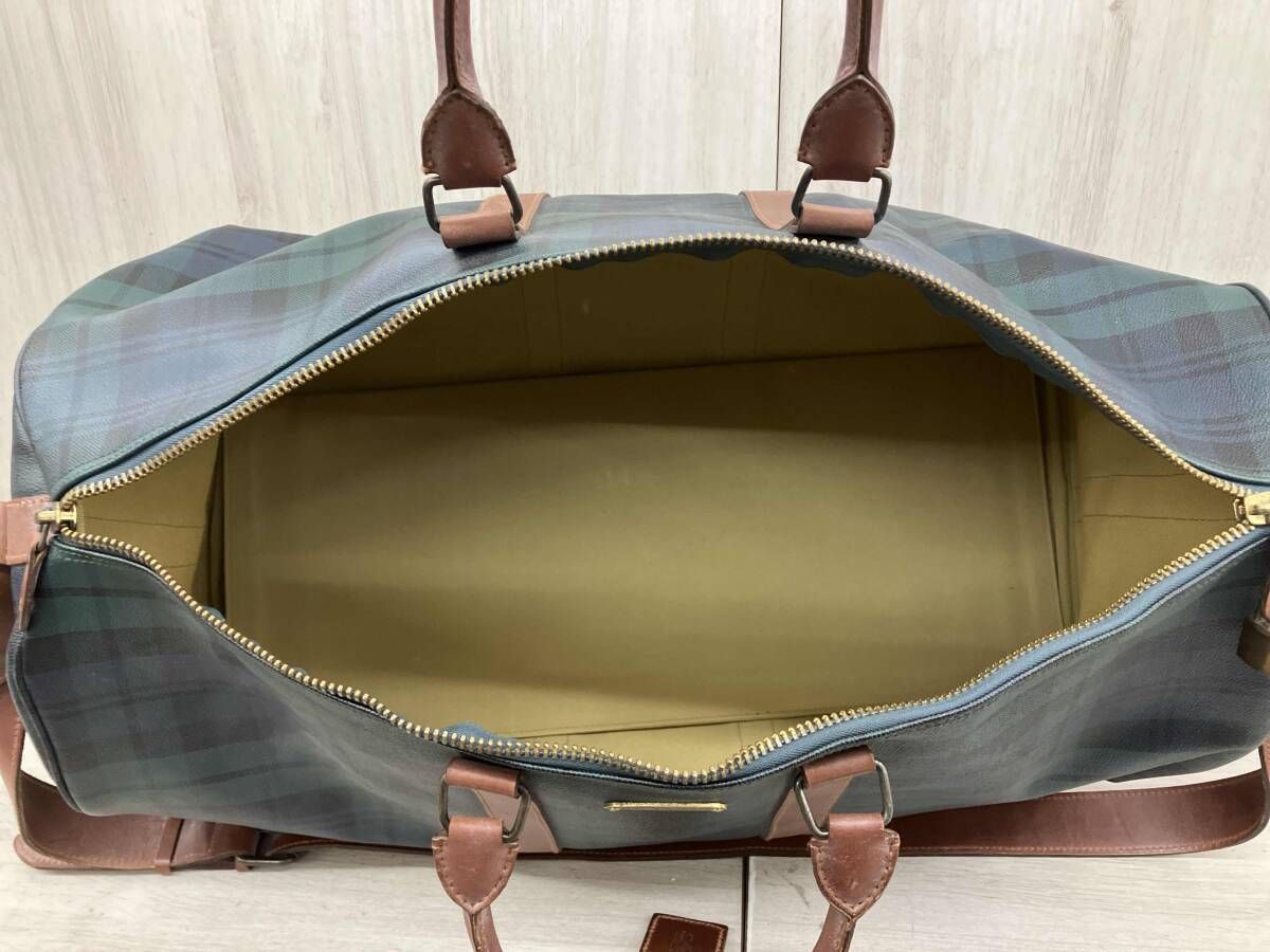 POLO RALPH LAUREN ボストンバッグ チェック柄 レザー 現状品 - メルカリ