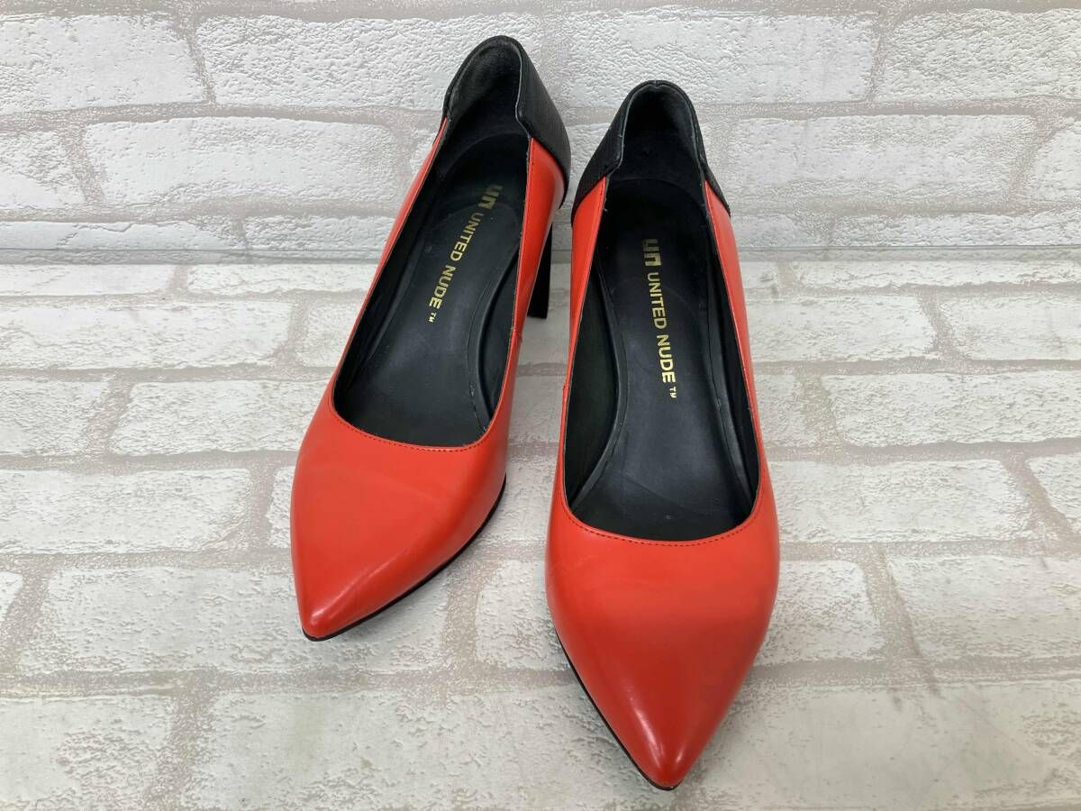 UN UNITED NUDE アン ユナイテッド ヌード パンプス レッド ブラック ツートンカラー レディース サイズ36