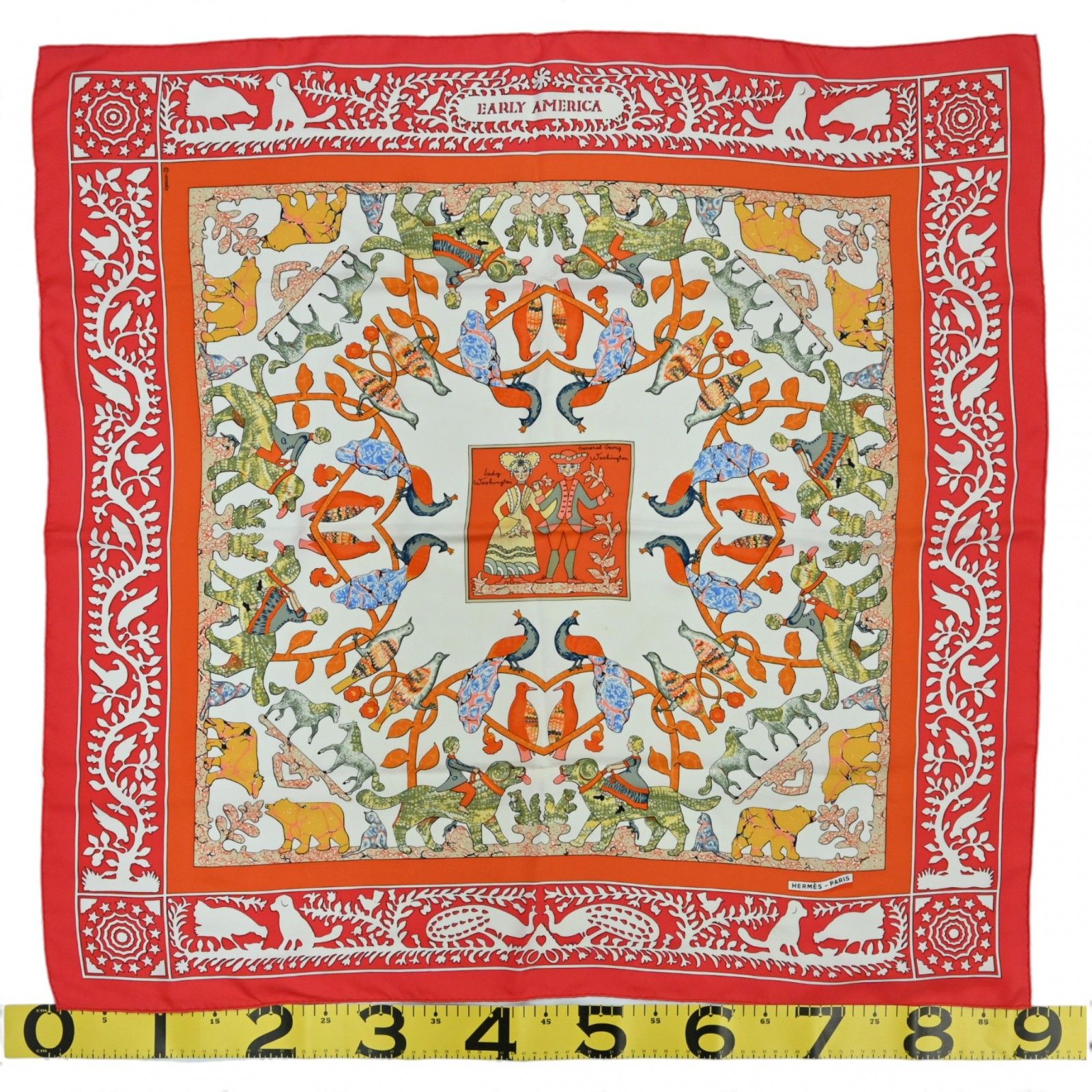 エルメス カレ90 スカーフ 古き良きアメリカ EARLY AMERICA Aランク