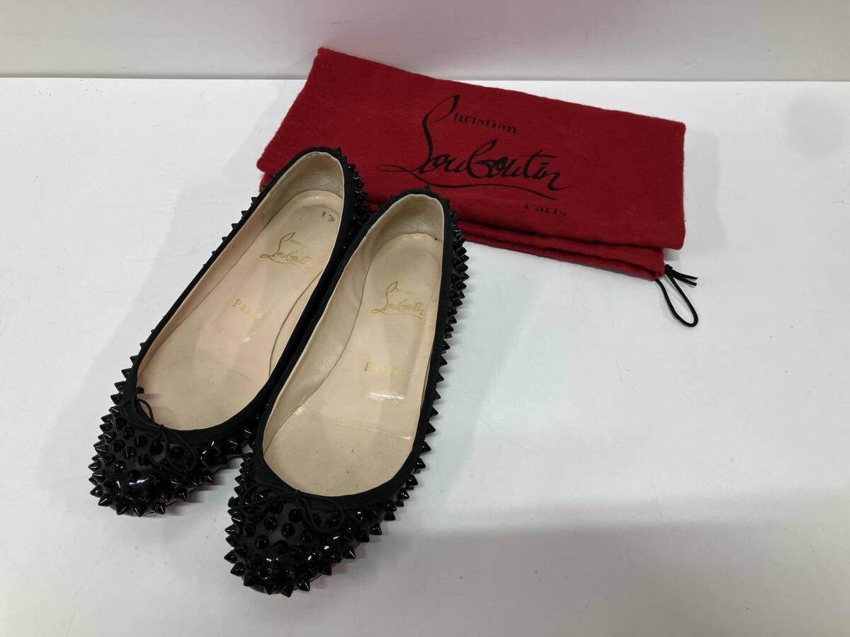 Christian Louboutin クリスチャン ルブタン リボン スタッズ エナメル