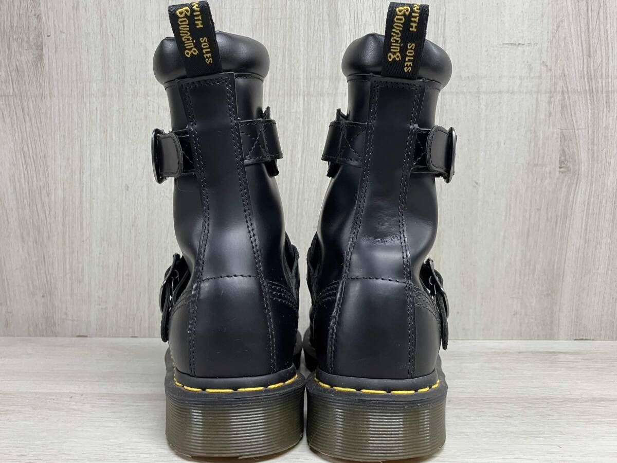  Dr Martens QUYNN ベルト ストラップ ブーツ ドクターマーチン ブラック 本革 レザー クイン シューズ 靴 レディース UK 5 24 cm その他 ブーツ 革靴