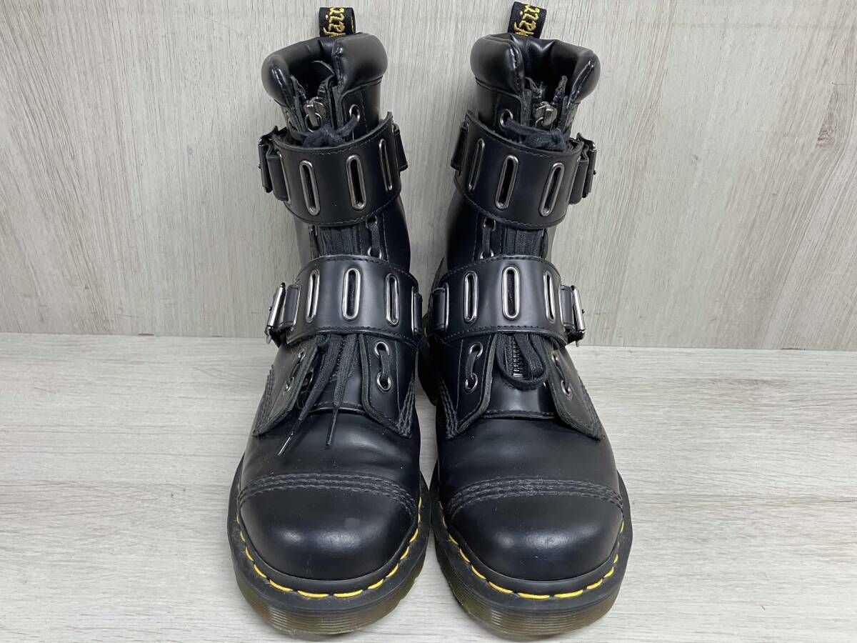 Dr Martens QUYNN ベルト ストラップ ブーツ ドクターマーチン ブラック 本革 レザー クイン シューズ 靴 レディース UK 5 24 cm