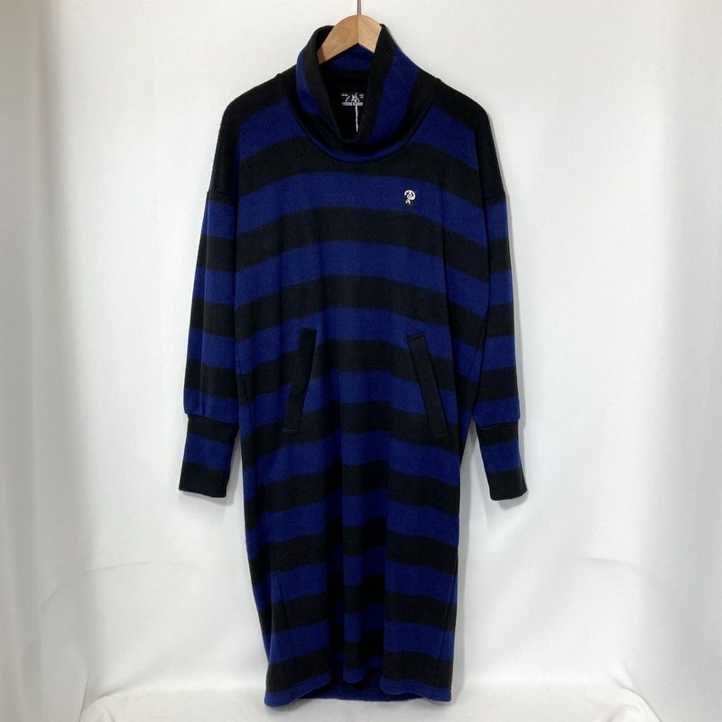 GLAMOUR ヒステリックグラマー ワンピース ボーダー パンダ タグ付き 日本製 フリー ブラック ネイビー A 15374 ◆