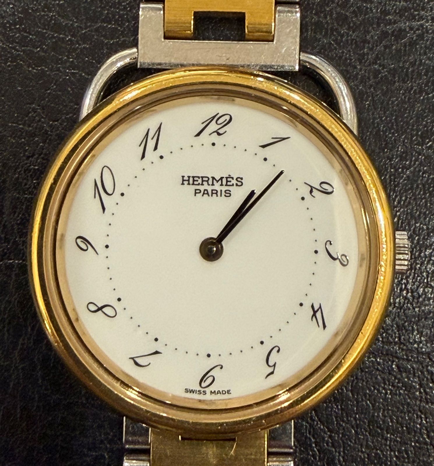 NA 04902 HERMES エルメス 腕時計 アルソー クオーツ レディース シルバー ゴールド