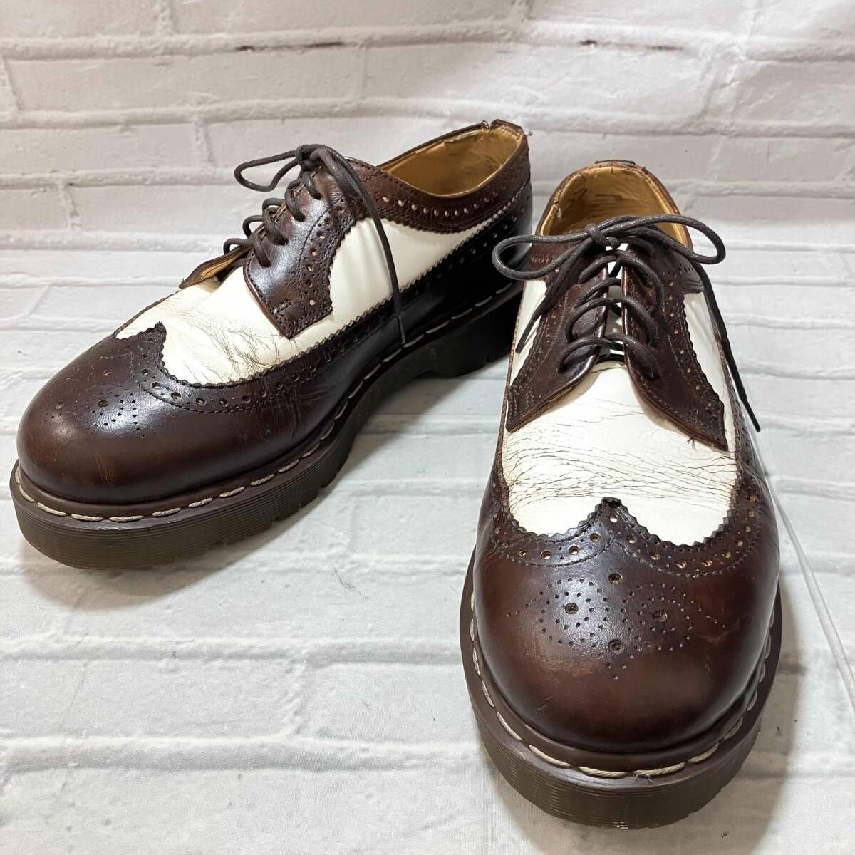 Dr.Martens ドクターマーチン ウィングチップ イングランド製 ツートン 26.5 cm ブラウン×ホワイト