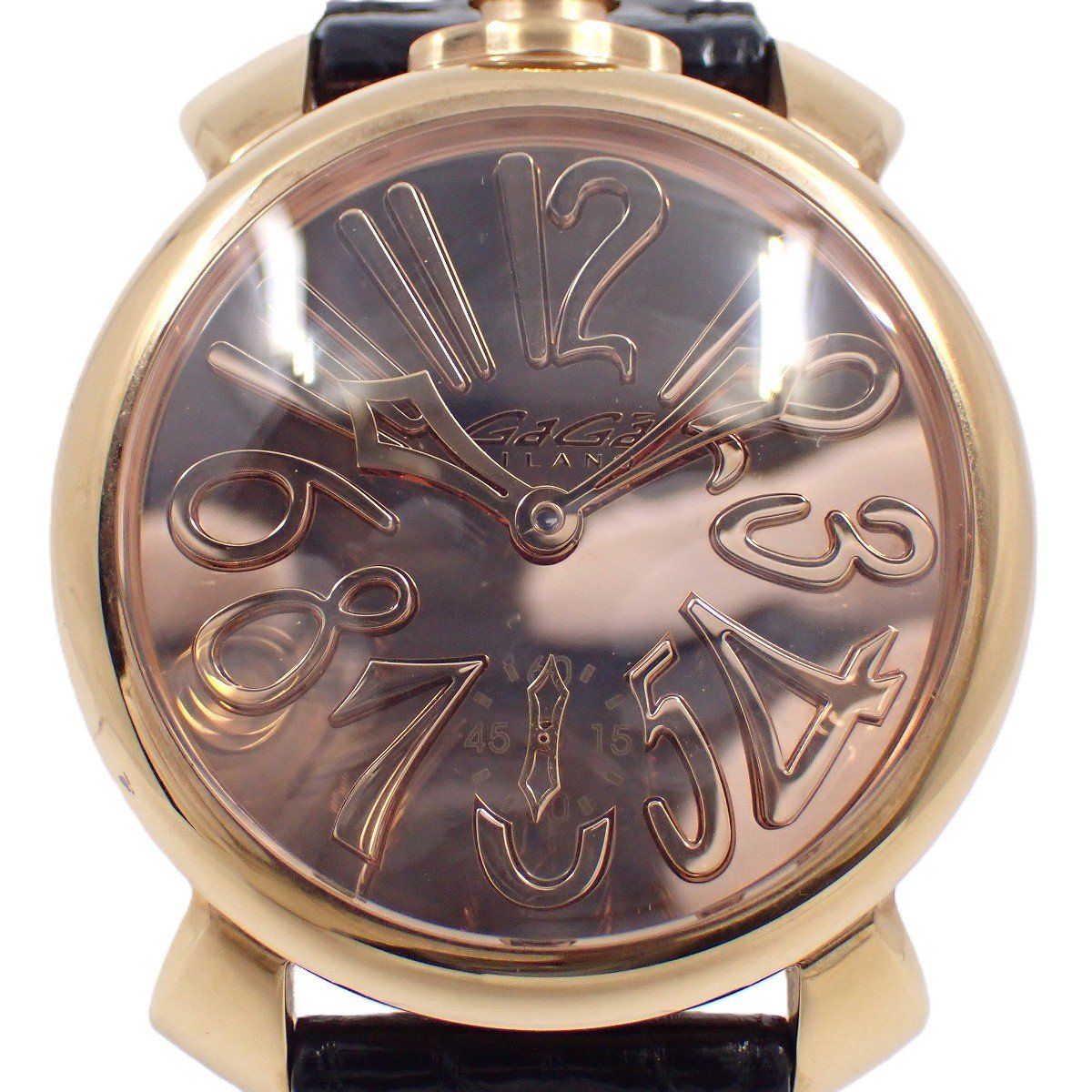 ガガミラノ マニュアーレ48 ミラー 500本限定 手巻き メンズ 腕時計