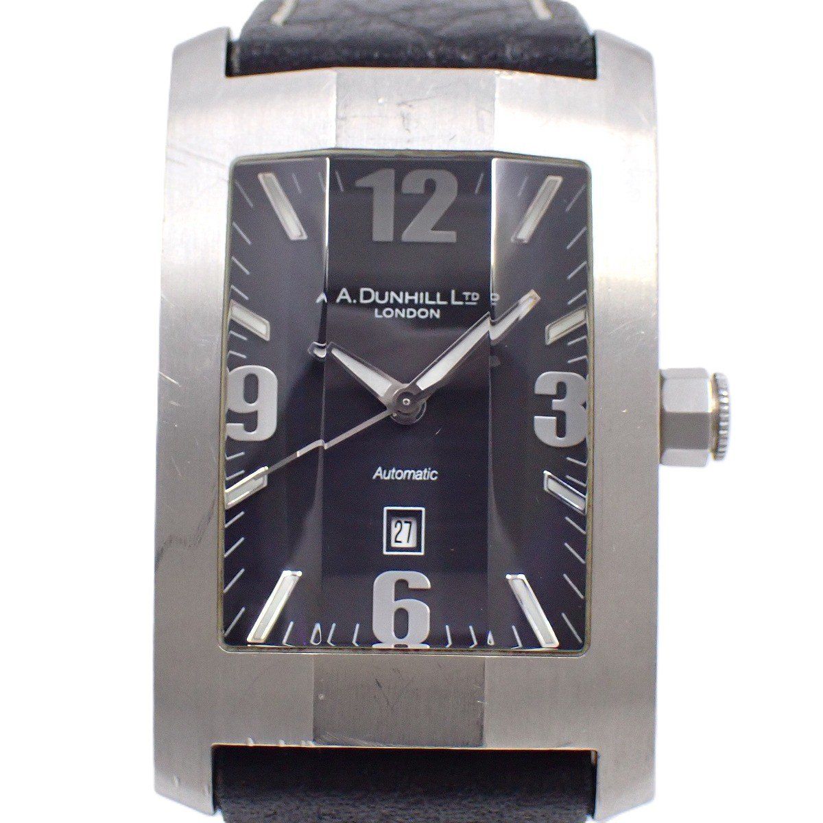 ダンヒル ダンヒリオン 自動巻き メンズ 腕時計 カットガラス 黒文字盤
