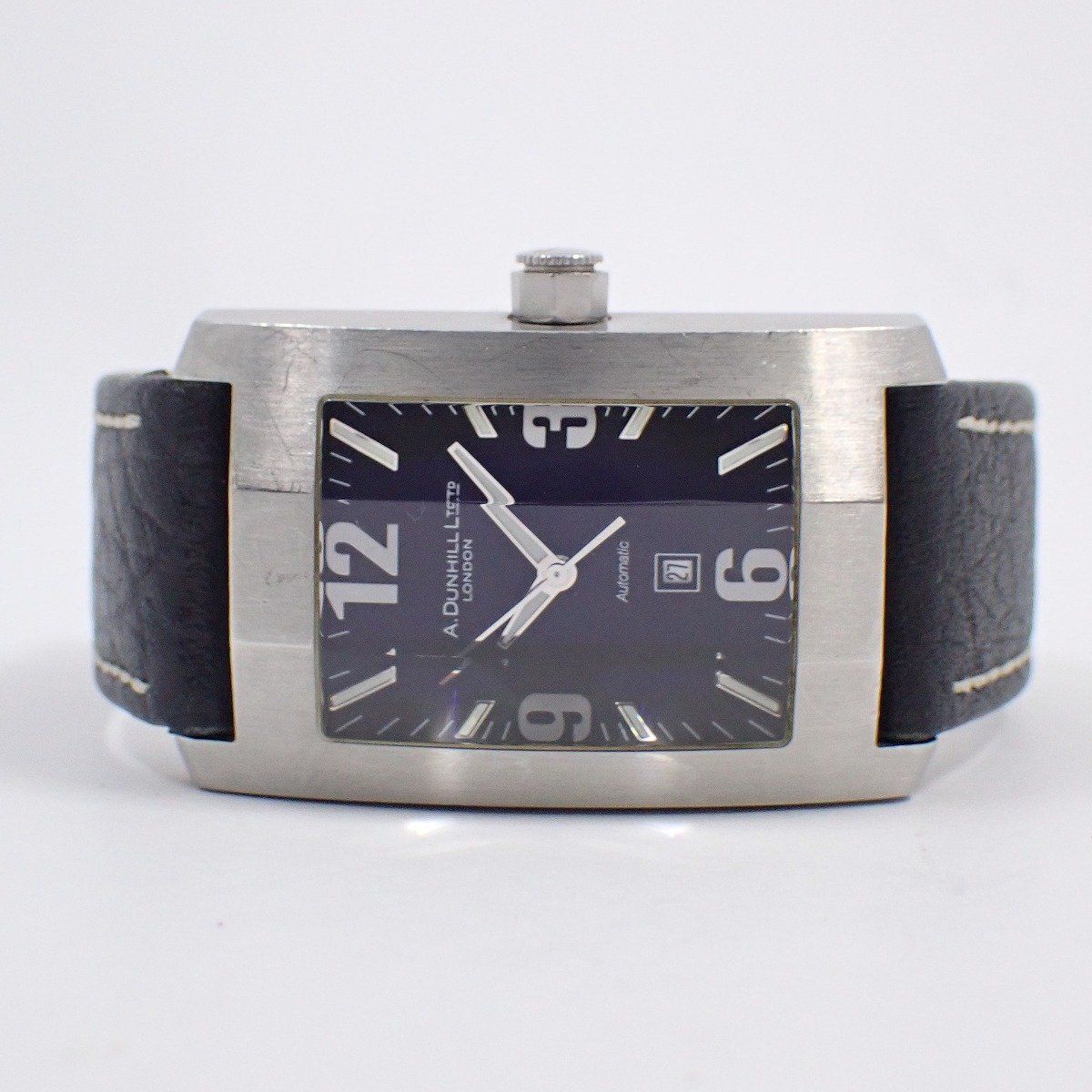ダンヒル ダンヒリオン 自動巻き メンズ 腕時計 カットガラス 黒文字盤