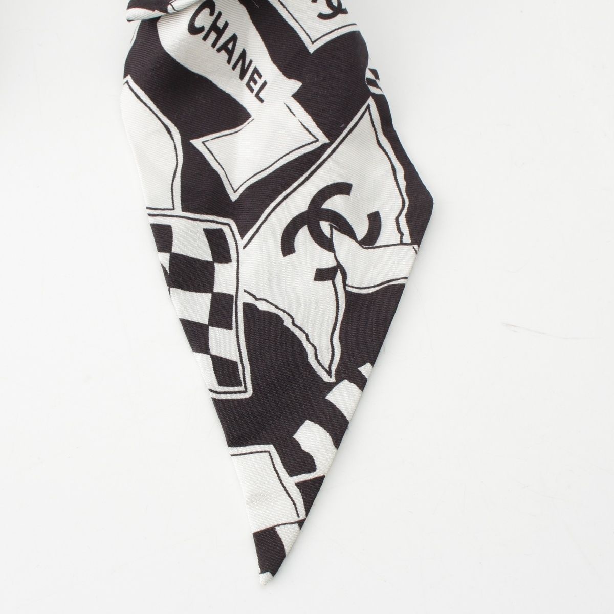 シャネル シルク ココマーク リボン シュシュ スカーフ ヘア