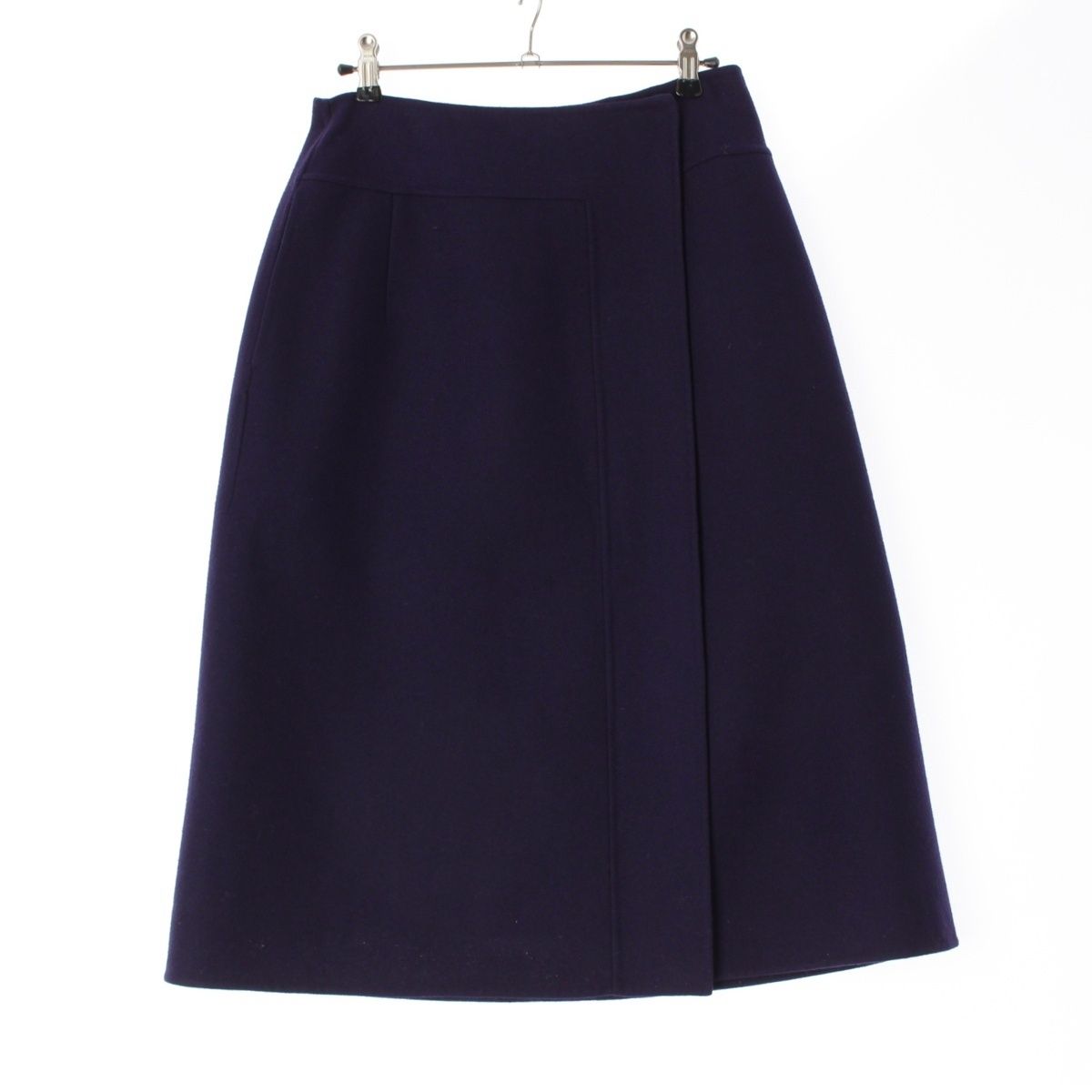 ドゥロワー ウール 巻き スカート 6524 299 1361 ネイビー 36