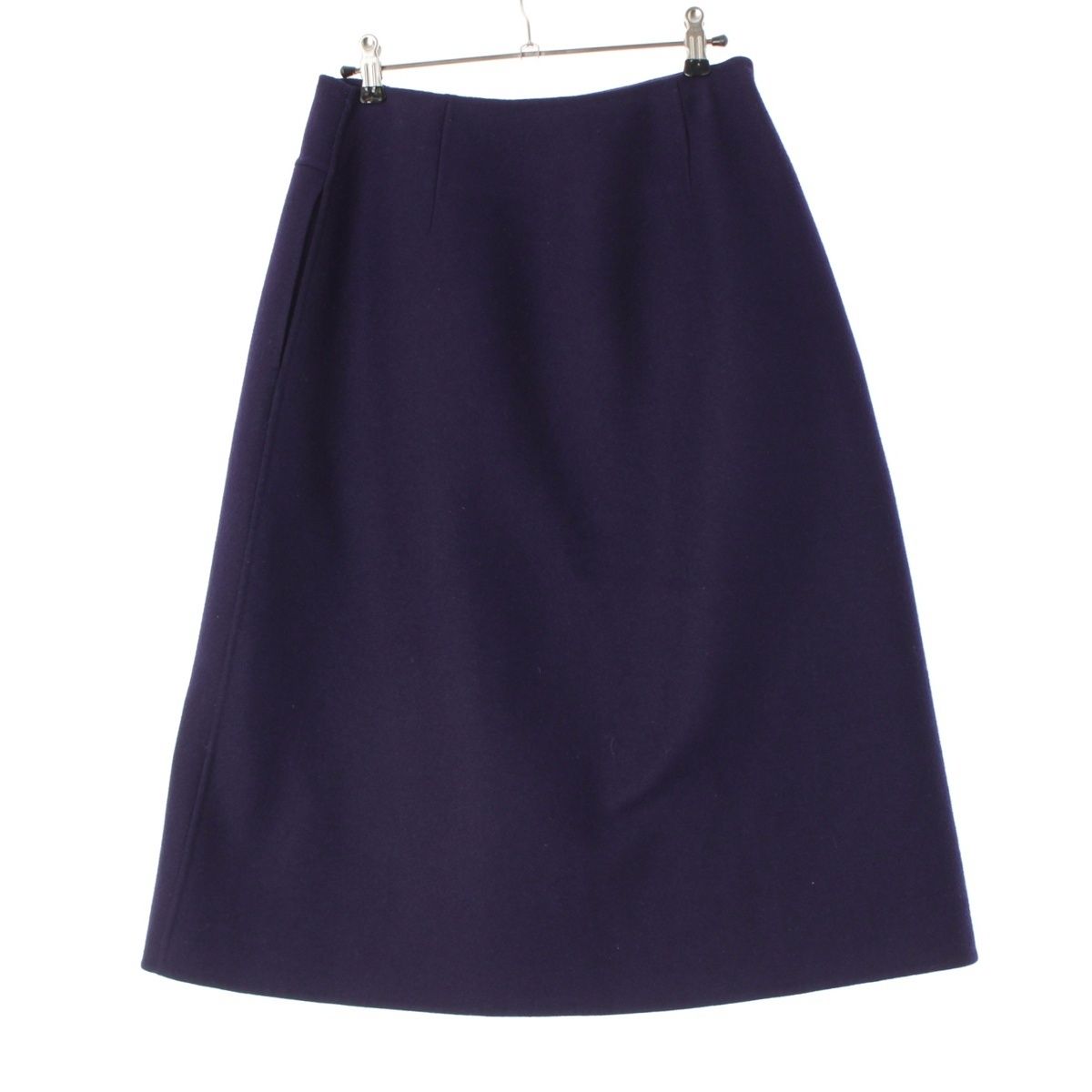 ドゥロワー ウール 巻き スカート 6524-299-1361 ネイビー 36
