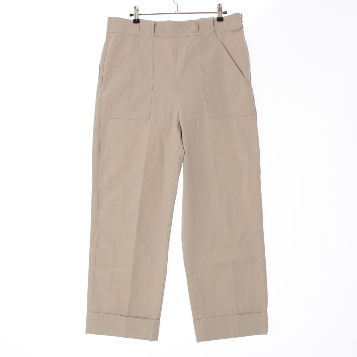 マックスマーラ 25年 PALIO コットン センタープレス スラックス パンツ ベージュ 44