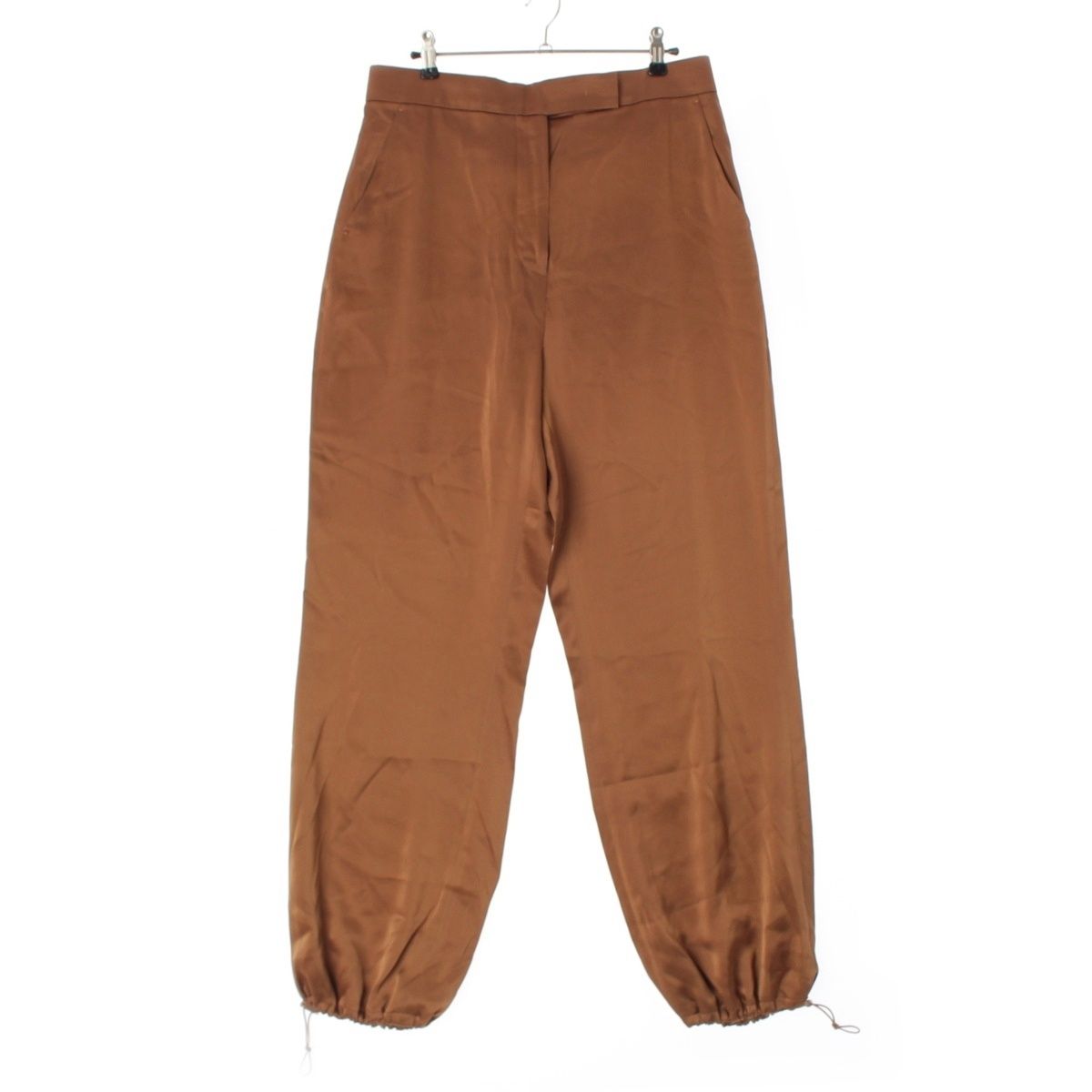 マックスマーラ 24年 トリアセテート TAY サテン パンツ ボトムス ブラウン JP 46