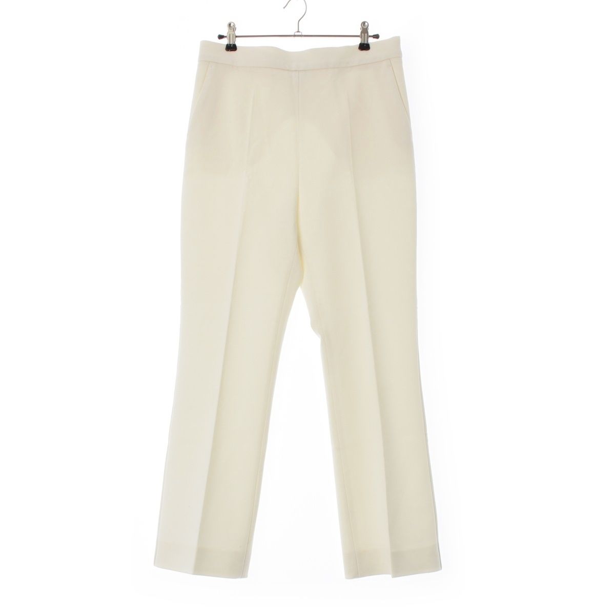 マックスマーラ 25年 NEPETA ウール センター プレス スラックス パンツ ホワイト 44