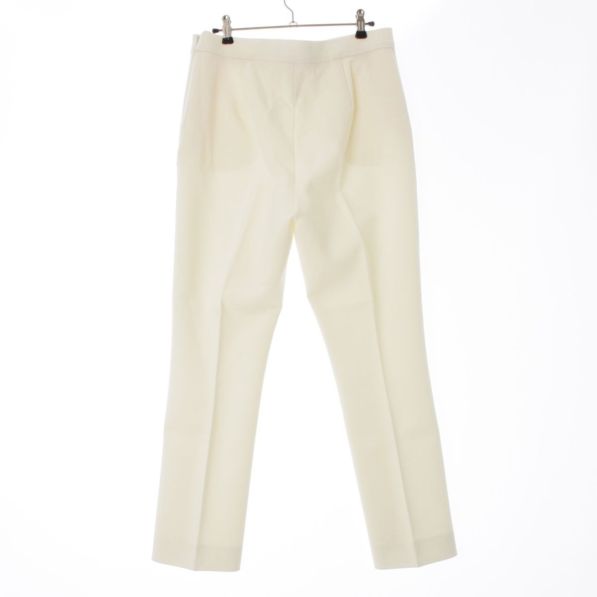 マックスマーラ 25年 NEPETA ウール センター プレス スラックス パンツ ホワイト 44