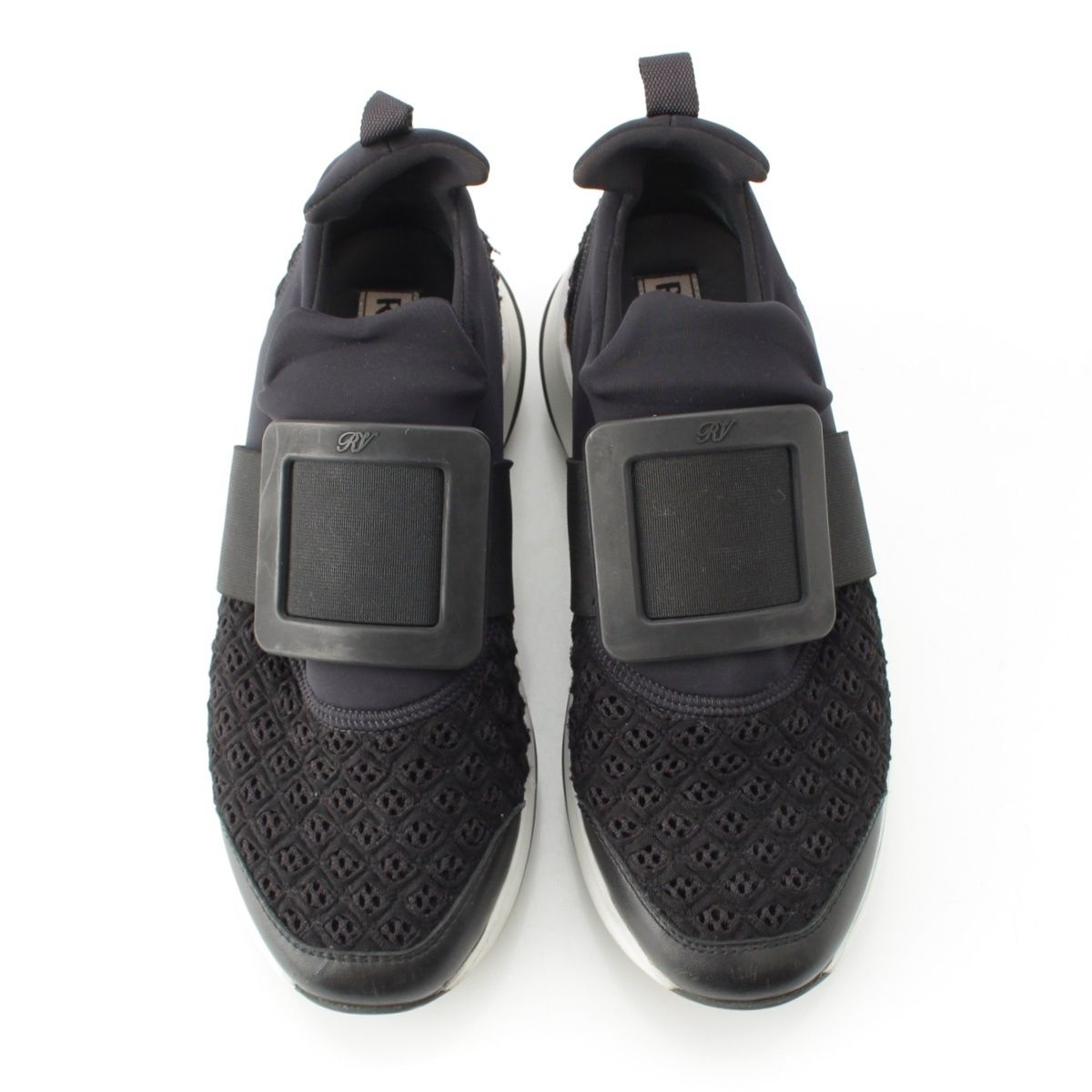 ロジェヴィヴィエ ファブリック VIV スクエアバックル メッシュ スニーカー ブラック 37 2 1